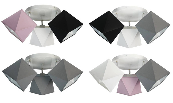 Lampa sufitowa dla dziecka 3 punktowa kolorowa Diament 3xE27