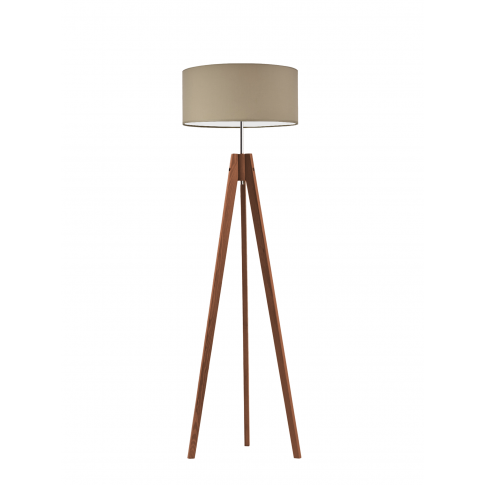 Lampa podłogowa do pokoju dziecka drewniana Magiczny Cylinder różowy abażur 1XE27