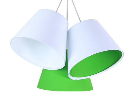 Lampa do pokoju dziecięcego biało-zielona stożki