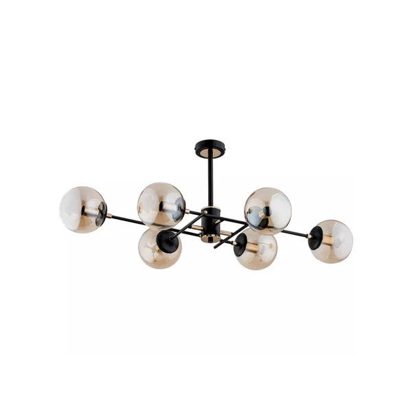 Tanos lampa wisząca 6-punktowa czarna/złota 62179