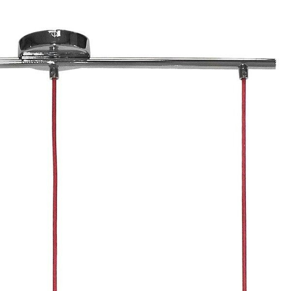 Lampa nad wyspę chrom AXE III czerwone
