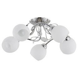 Lampa sufitowa żyrandol nowoczesny LIVIA chrom/biały śr. 50cm