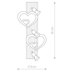 Kinkiet dziecięcy/młodzieżowy serce HEART szary/różowy
