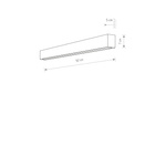 Kinkiet STRAIGHT WALL LED GRAPHITE M 92cm T8 16W | grafitowy