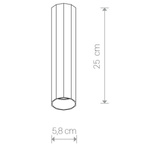 Spot sufitowy kanciasta tuba POLY M biały śr. 5,8cm