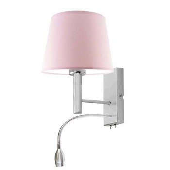 Różowy kinkiet do pokoju dziewczynki z panelem LED