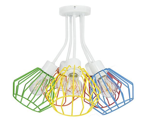 Lampa sufitowa do pokoju dziecięcego 5-punktowa kolorowy druciak Artemis 5xE27 Led 