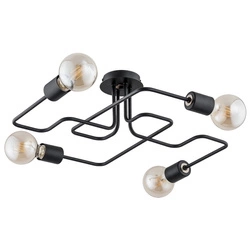 Lampa sufitowa ALFA HOOK CZARNA 4xE27 63cm | 24744