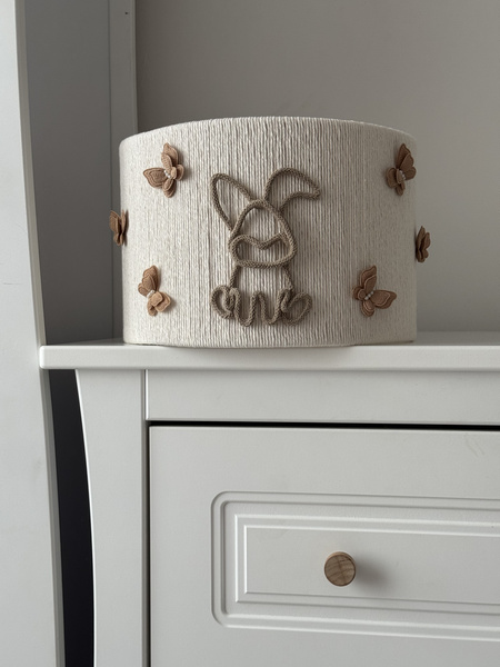 Lampa wisząca do pokoju dziewczynki w stylu boho Króliczek średnica 35 cm Led 