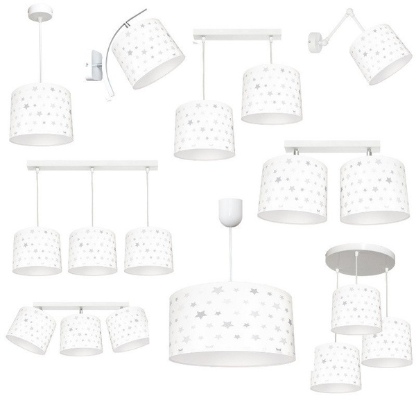 Lampa sufitowa do dziecięcego pokoju 3-punktowa Gwiazdki szare Led 