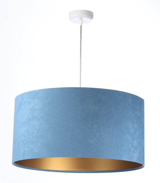 Lampa wisząca welurowa niebiesko złota Angarika 50 cm