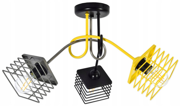 Lampa sufitowa do pokoju dziecka kolorowa Edison Koszyk Kwadrat 3