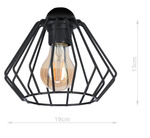 Lampa sufitowa młodzieżowa czarna Druciak Loft 3xE27