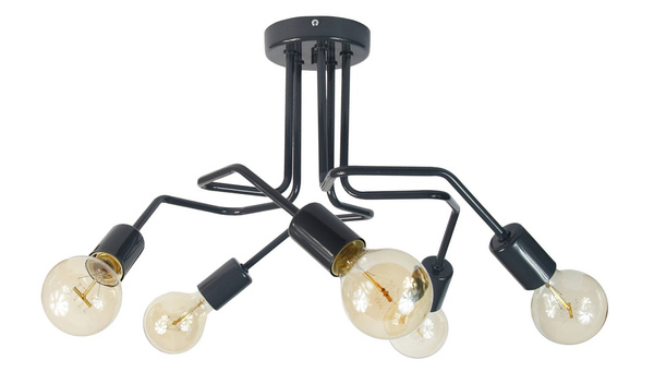 Lampa sufitowa do pokoju dziecka grafitowa nowoczesna Vanessa 5xE27 Led 