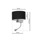 Kinkiet CASINO BLACK/CHROME 1xE27 + 1W LED ML6378