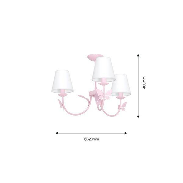 Lampa do pokoju dziewczynki różowa ALICE PINK 3xE14 MLP963