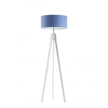 Lampa podłogowa do pokoju dziecka Magiczny Cylinder drewniana niebieski abażur 1XE27