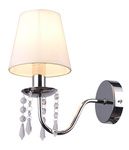 Kinkiet chromowy /beżowy abażur z kryształkami 40W Ruti Candellux 21-58706