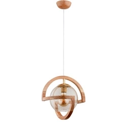Lampa wisząca ALFA CABRIO DREWNIANA 1xE27 32cm | 60907