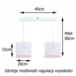 Lampa sufitowa do pokoju dziewczynki różowa Pompony 2xE27 Led 