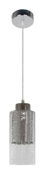 Lampa wisząca sufitowa srebrna szklany klosz E27 Libano Candellux 31-51646