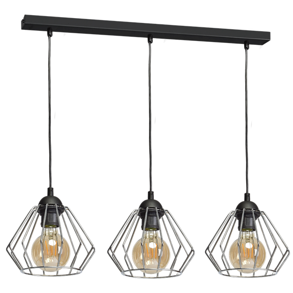 INDUSTRIALNA lampa wisząca NORMAN BLACK 3xE27 MLP6264