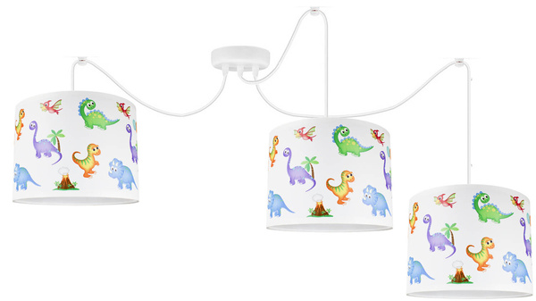 Lampa sufitowa do pokoju dziecka  nowoczesna z dinozaurami  Pająk Dino 4xE27 LED