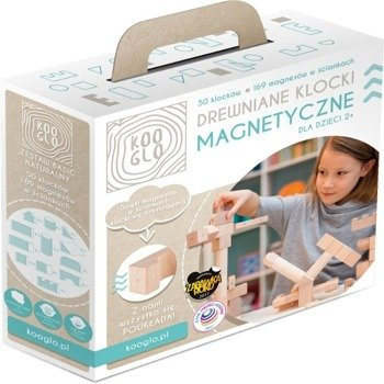 KOOGLO Drewniane Klocki Magnetyczne K3050N BASIC NATURAL