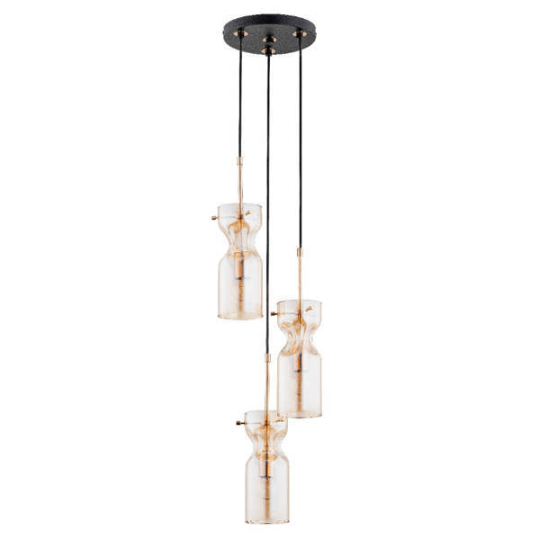 Lampa wisząca KAPRIS MINI 4x E27 wys. 100cm | złoty antyk
