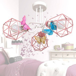 Lampa sufitowa do pokoju dziewczynki nowoczesna Druciak Motylek 3xE27 Led