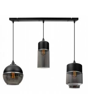 Nowoczesna Lampa Wisząca ze Szklanymi Grafitowymi Kloszami