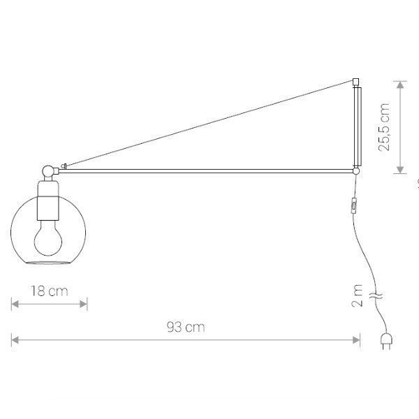 Kinkiet na ramieniu CRANE szer 93cm