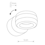 Kinkiet zewnętrzny pierścień DONUT LED 12W IP54 czarny