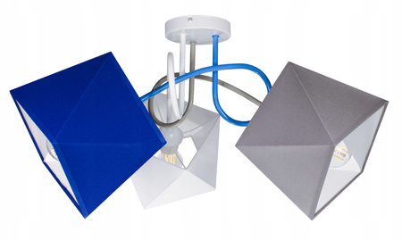 Lampa sufitowa do pokoju dziecka kolorowe abażury Zakręcony Diamencik 3xE27 Led