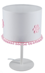 Lampa nocna do pokoju dziewczynki biało-różowa Pompony 1