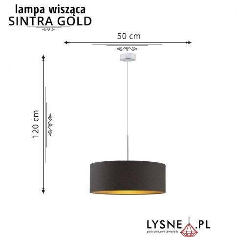 Żyrandol wiszący Cylinder fi - 50 cm GOLD