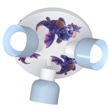 Lampa sufitowa do pokoju chłopca Smoki 3xE27