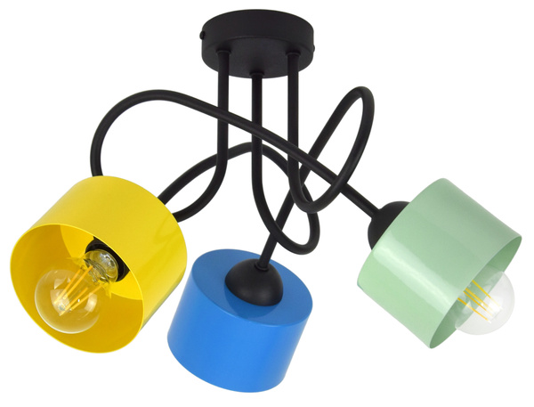 Lampa sufitowa do pokoju dziecka kolorowa Zaczarowany Kubeczek 3xE27 Led 