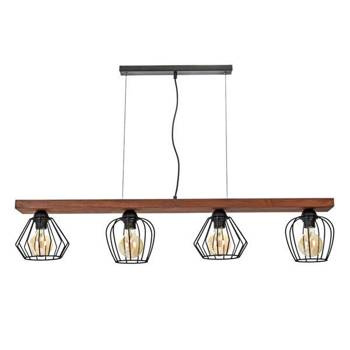 Lampa wisząca OZZY BLACK / WOOD 4xE27 60W MLP6253