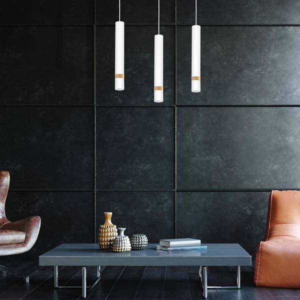 Lampa wisząca JOKER, MLP6302, biały/drewno, 3x8W GU10