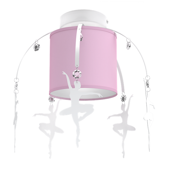 Lampa sufitowa dziecięca z abażurem BALETNICA różowy śr. 35cm