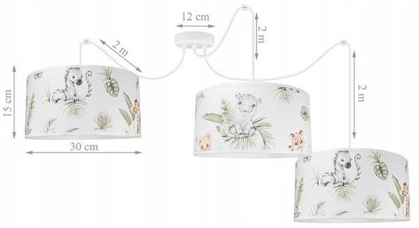 Lampa sufitowa do pokoju dziecięcego w stylu Boho Jungle Pająk 3xe27 duża