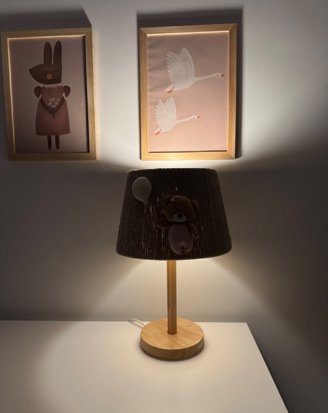 Lampka nocna do pokoju dziewczynki w stylu Boho Miś 