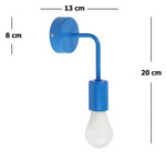  Lampa ścienna kinkiet do pokoju dziecka niebieski struktura w stylu loft Vanessa 1XE27