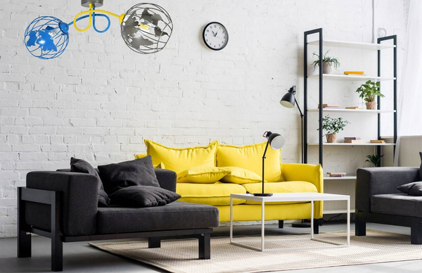 Lampa sufitowa do pokoju dziecka kolorowa Zakręcony Globus 2xE27 Led