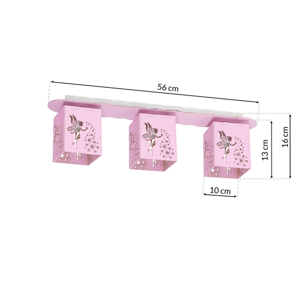 Lampa sufitowa FAIRY PINK 3xE27 MLP6479