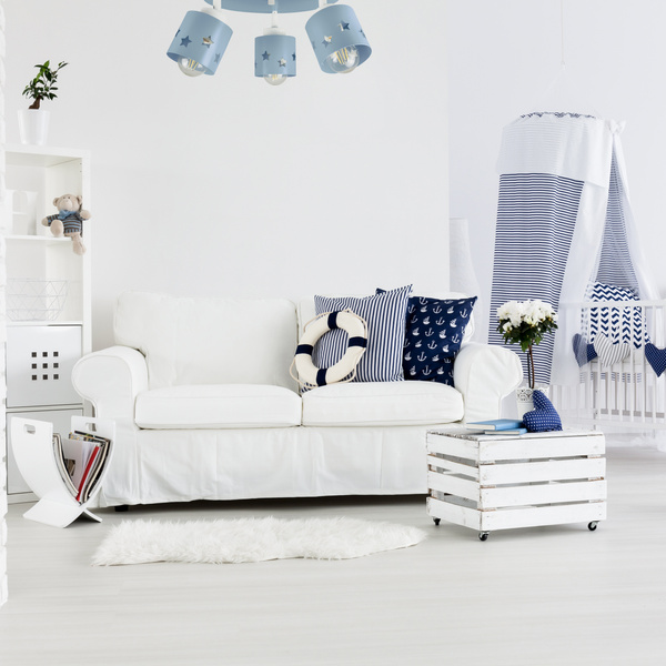 Lampa sufitowa do pokoju chłopca i dziewczynki niebieska w gwiazdki 3xE27 led