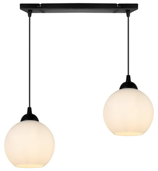 Nowoczesna lampa wisząca kuliste mleczne klosze