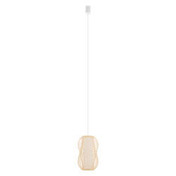 Lampa wisząca PUKET S śr. 21cm E27 | naturalne drewno/biały