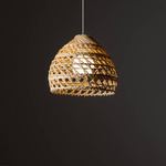 Lampa wisząca BOHO S śr. 30cm E27 | naturalne drewno/biały